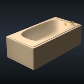 Half Recessed Freestanding Bathtub 3d model