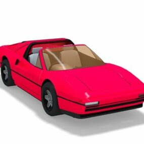 3д модель красного кабриолета спортивного автомобиля