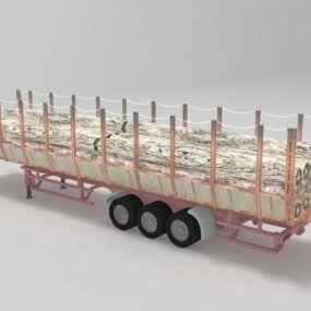 Bosbouwaanhangwagen 3D-model