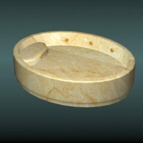 Modelo 3D de banheira oval de pedra natural