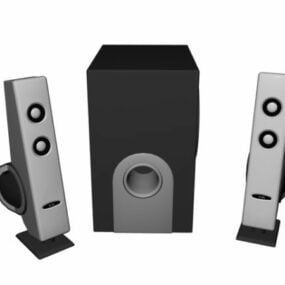 Set Of Desk Speakers 3d model