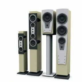 Modelo 3d de torres de alto-falantes domésticos