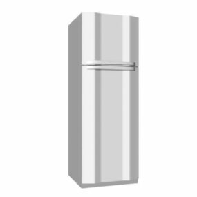 Modello 3d del frigorifero con congelatore superiore bianco
