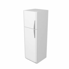White Metallic Refrigerator 3d model