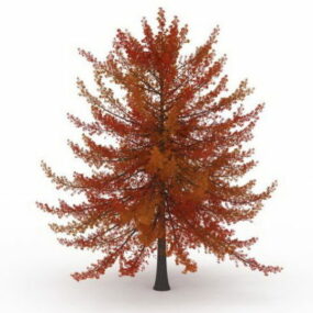 Roter Herbstbaum 3D-Modell