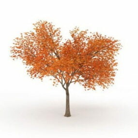 Modelo 3d da árvore de folhas de outono