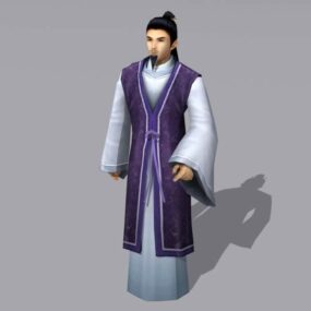 Ancient Scholar Young Man 3d-modell