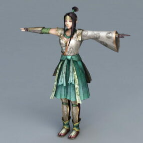 若い戦士の少女 3D モデル