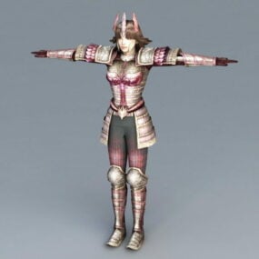 نموذج فتاة الساموراي اليابانية ثلاثي الأبعاد