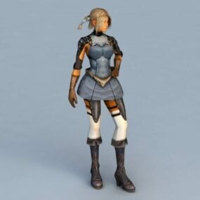 ゲルマン戦士の女性 3D モデル