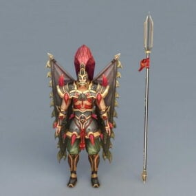 Girl Warrior Spear Weapon 3d model