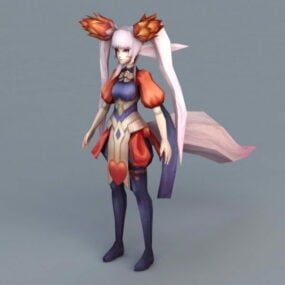 Anime Fox Girl 3D-model