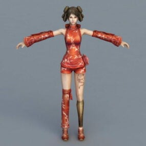 نموذج فتاة مقاتلة صينية ثلاثية الأبعاد