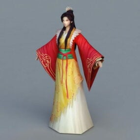 3D-Modell einer Frau aus der Tang-Dynastie
