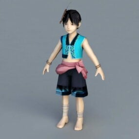 中国传统男孩3d模型