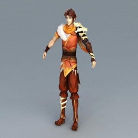 Anime Guy Warrior 3d-modell