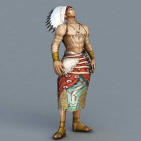 نموذج الزعيم الهندي الأمريكي الأصلي ثلاثي الأبعاد