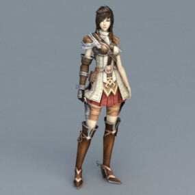 Kadın Şövalye Karakteri 3d modeli