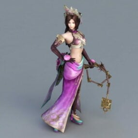 Modelo 3d da antiga mulher guerreira chinesa