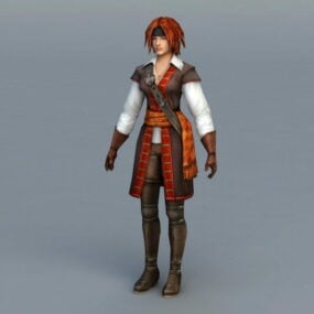 海賊女戦士3Dモデル