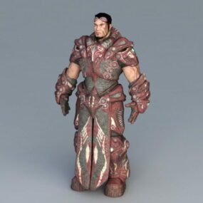未来的な男性戦士 3D モデル