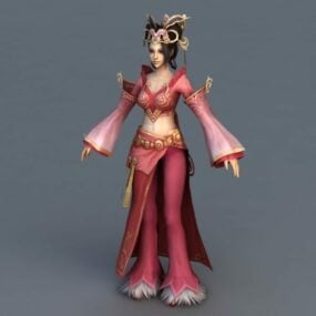Model 3D Wanita Noble Cina Abad Pertengahan
