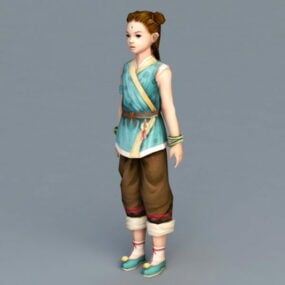 Traditional Chinese Little Girl 3d model
