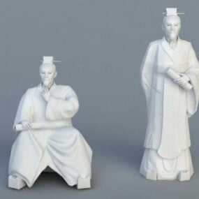 3D model starověké sochy učence