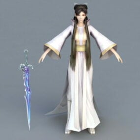 Woman With Sword 3d model