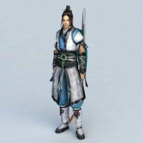 Kinesisk Swordsman 3d-modell