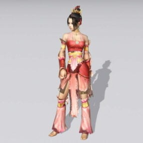 Danseuse folklorique traditionnelle chinoise modèle 3D