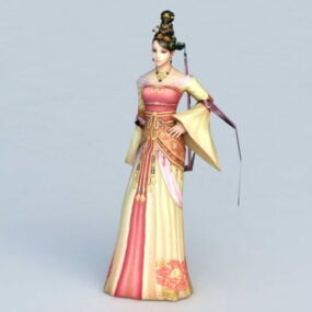 Modelo 3d de dançarina asiática antiga