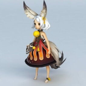 Anime Fox Girl Character 3d model