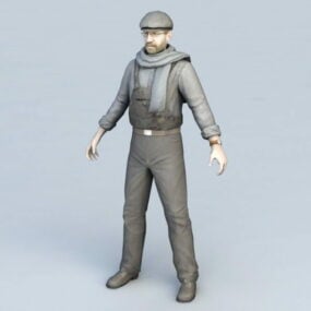 男性エンジニアのキャラクター3Dモデル