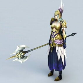 Mujer guerrera alta elfa modelo 3d