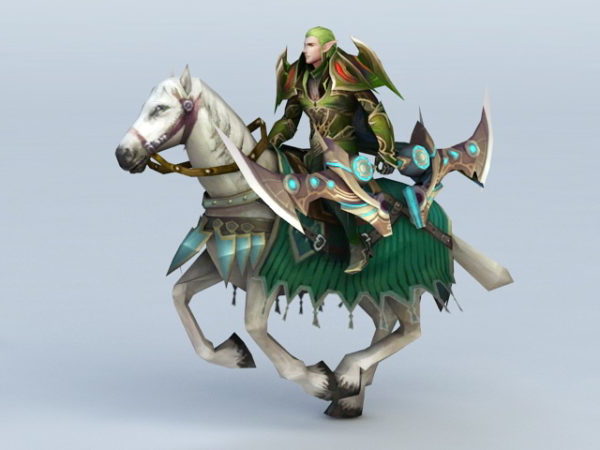 Cheval d'équitation elfe guerrier