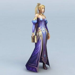 3D модель персонажа-женщины-волшебницы