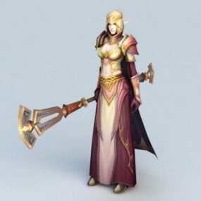 High Elf Female Priest 3D-malli