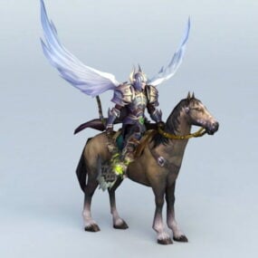 Angel Warrior Riding Horse דגם תלת מימד