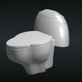 Modello 3d della toilette di design floreale