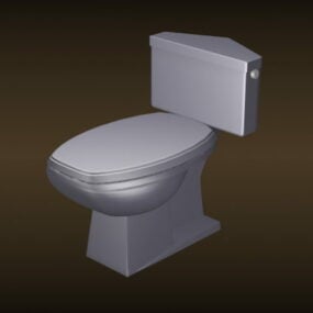 सिल्वर सिरेमिक टॉयलेट 3डी मॉडल