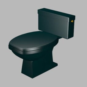 Schwarzgrünes Toiletten-3D-Modell