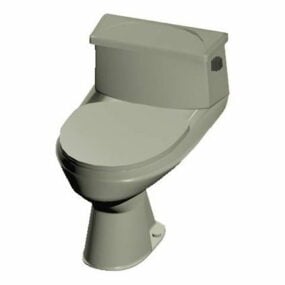 Amerikansk rund toalett 3d-modell