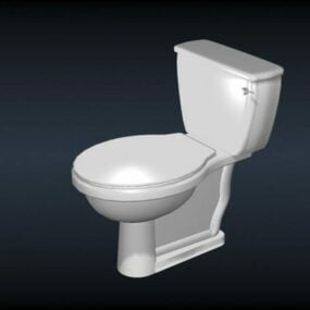 Ceramic Toilet Round Bowl 3d model