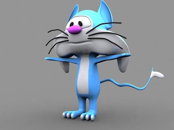 Fat Blue Cat Cartoon