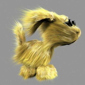 Blonde Dog 3d model