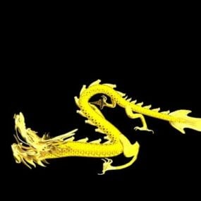 Modello 3d di animazione cinese del drago d'oro