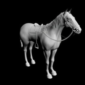サドルを着た馬3Dモデル
