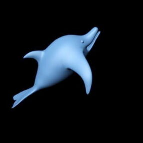 Modelo 3d del delfín azul de dibujos animados