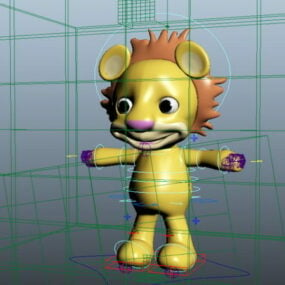 3D-модель Cute Cartoon Lion Rig